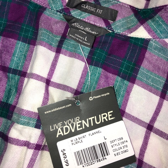 Eddie Bauer Tops - Purple/blue/white flannel Eddie Bauer Tops - Purple/blue/white flannel